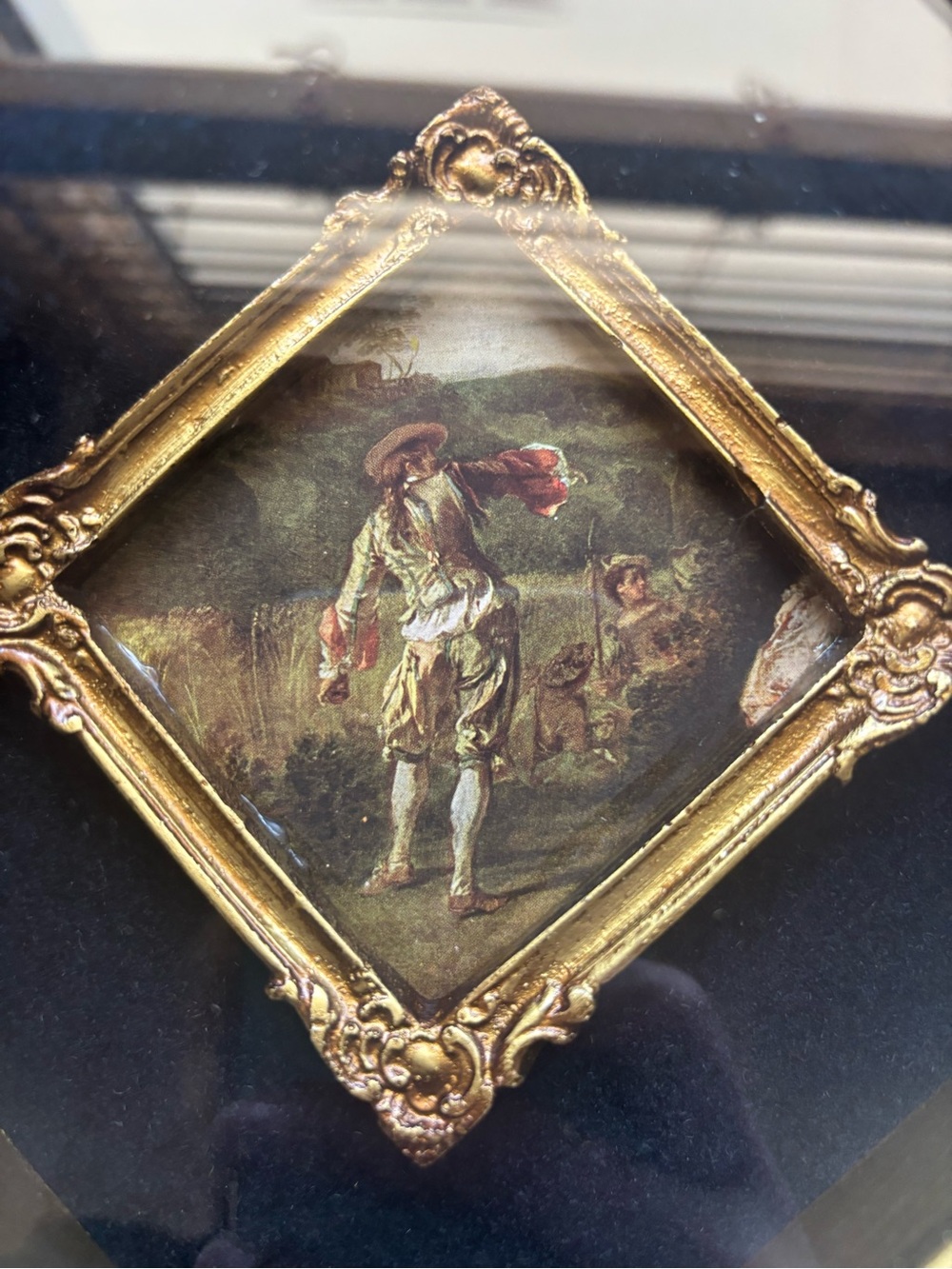 Fragonard courting couple plaques or similar Romantic-era miniature painting - Picture 7 of 10